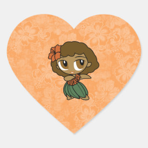 Aloha Honeys Hula Girl Hibiscus Stickers