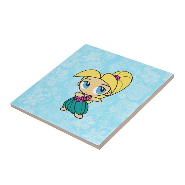 Aloha Honeys Hula Girl Hibiscus Tile Trivets (Side)