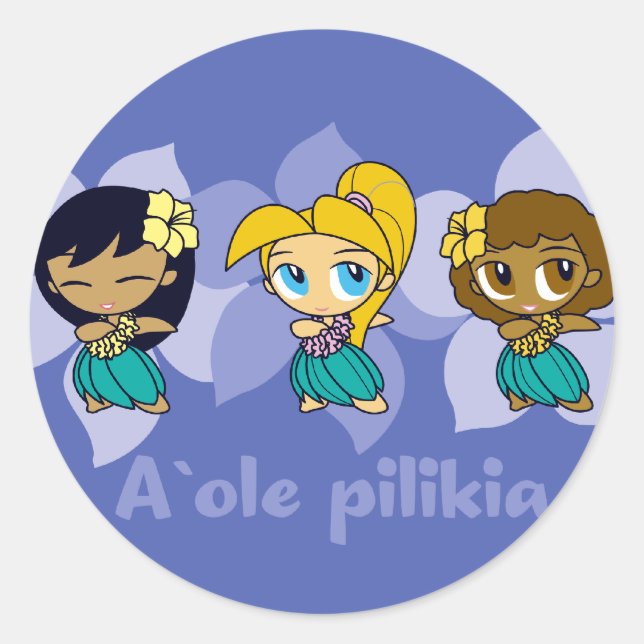 "Aloha Honeys " hula girls stickers in peri (Front)