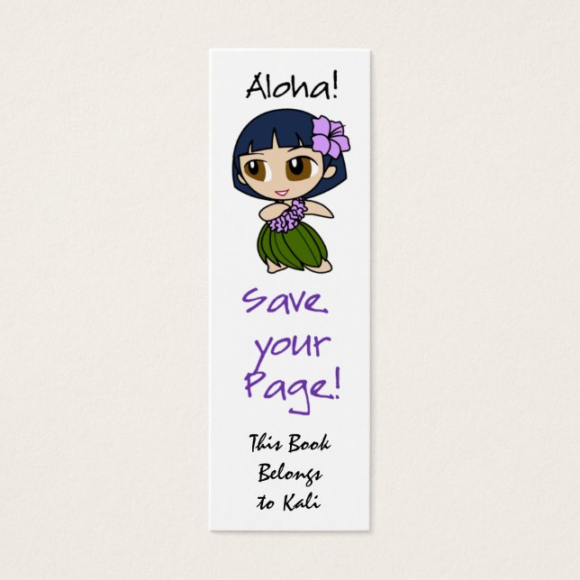 Aloha Honeys Skinny Bookmark Cards (Front)