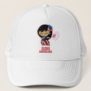 Aloha Honeys USA Drapeau Hula Girl Casquette