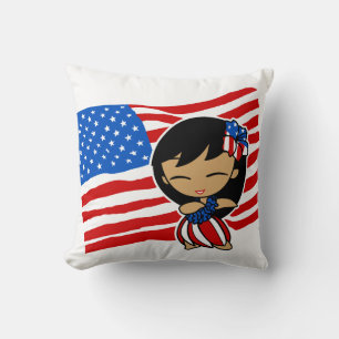 Aloha Honeys USA Drapeau Hula Girl Coussins décora