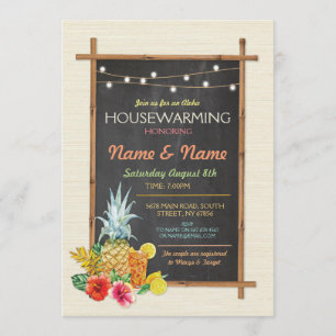 Aloha Houseclimate Luau Tiki Nouveau Invitation de