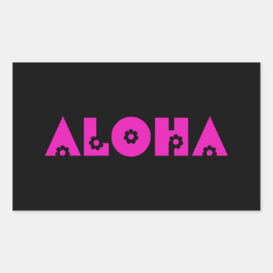 Aloha in Pink Flowers Sticker