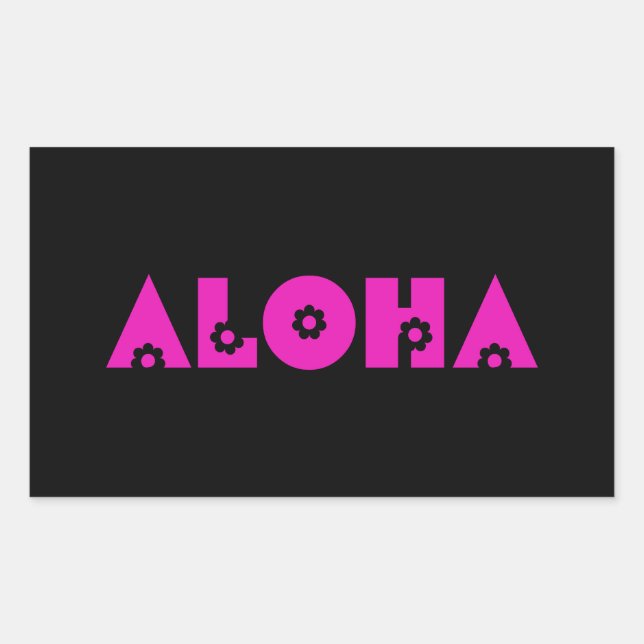 Aloha in Pink Flowers Sticker (Front)
