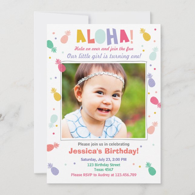 Aloha invitation anniversaire Tropical Luau Party  (Devant)