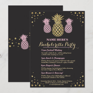 Aloha Invitation aurifère d'ananas Bachelorette