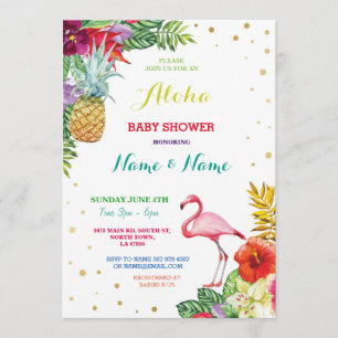 Aloha invitation lumineux de garçon de fille de