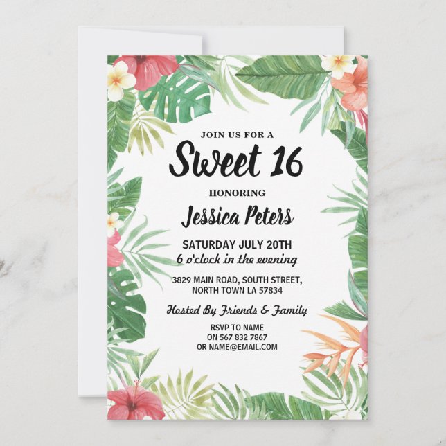 Aloha invitation tropical de partie du bonbon à (Devant)