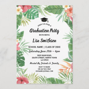 Aloha invitation tropical d'obtention du diplôme