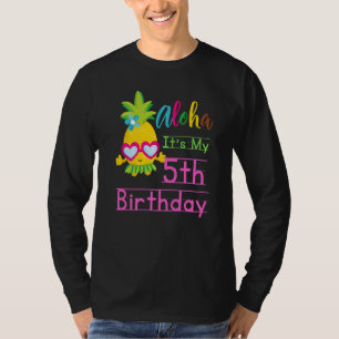 Aloha It's My 5th Birthday Hawaii Girls Sunglasses T-Shirt