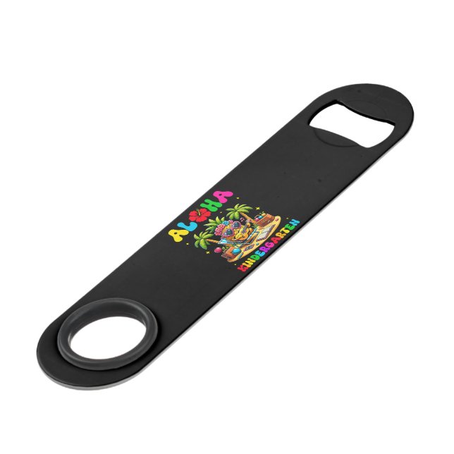 Aloha Kindergarten Pineapple Hawaii Back to School Bar Key (Front Angled)