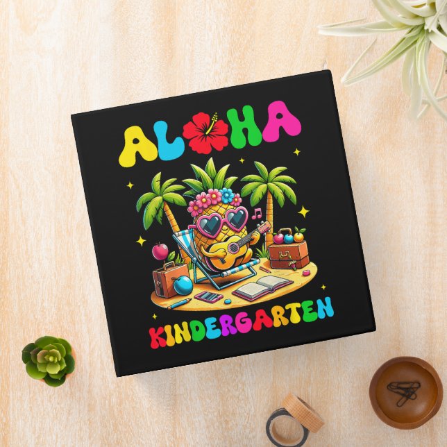 Aloha Kindergarten Pineapple Hawaii Back to School Binder (In Situ)