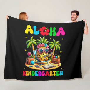 Aloha Kindergarten Pineapple Hawaii Back to School Fleece Blanket