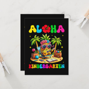 Aloha Kindergarten Pineapple Hawaii Back to School Invitation