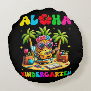 Aloha Kindergarten Pineapple Hawaii Back to School Round Pillow