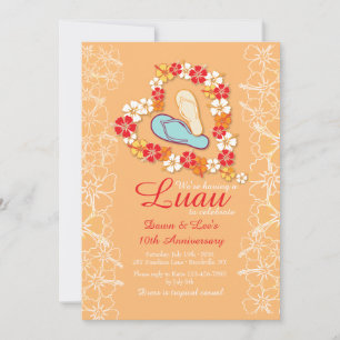 Aloha Love Luau Anniversary Invitation