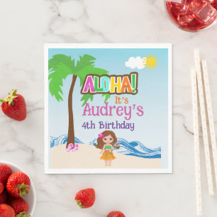 Aloha Luau Birthday Napkin
