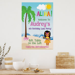 Aloha Luau Birthday  Poster