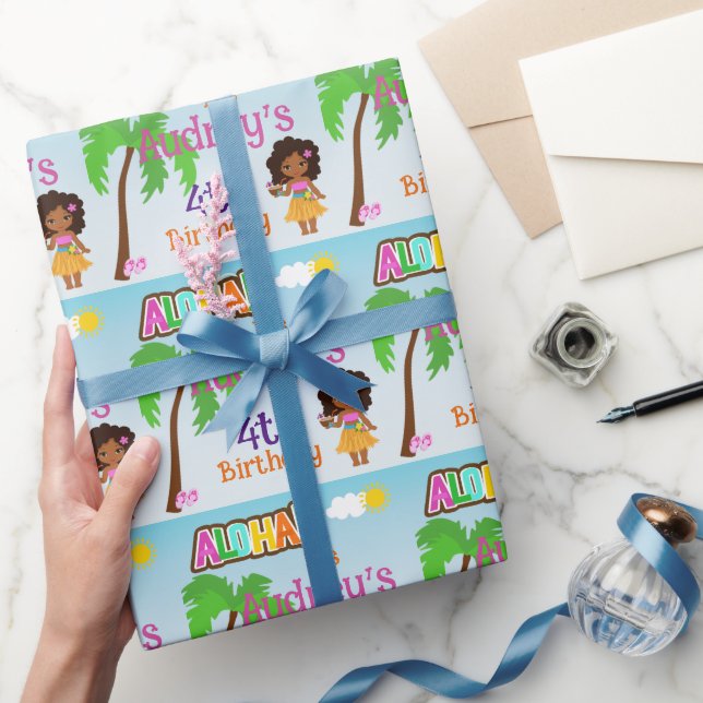 Aloha Luau Birthday Wrapping Paper (Gifting)