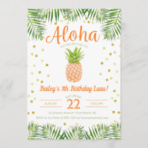 Aloha Luau Invitation Anniversaire Anniversaire An
