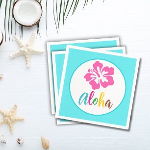 Aloha Luau Party Tropical Hibiscus Summer Paper Napkin
