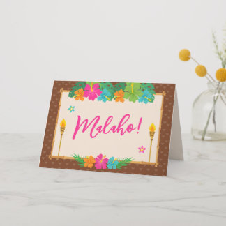 Aloha Luau Tropical Beach Birthday Thank You Card
