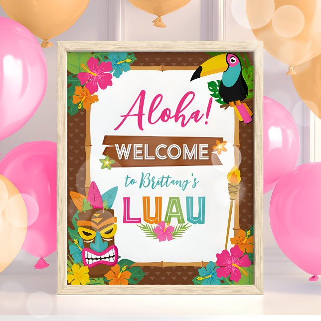 Aloha Luau Tropical Birthday Welcome (Créateur téléchargé)