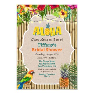 Aloha Luau Tropical Bridal Shower Invitation