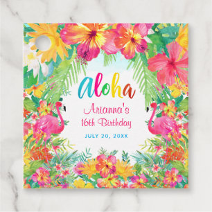 Aloha Luau Tropical Flamingo Favour Tags