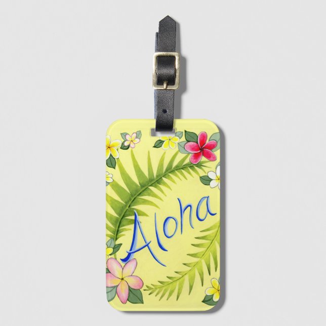 Aloha Luggage Tag -Tropical Tag (Front Vertical)