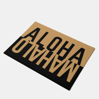 Aloha & Mahalo (Black) Doormat