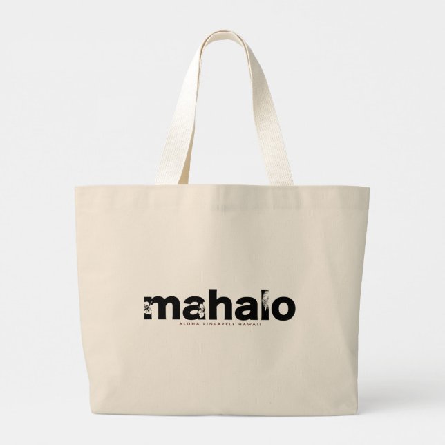 aloha Mahalo Large Tote Bag (Back)