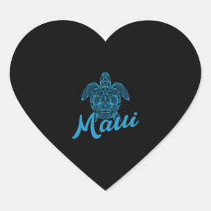 Aloha Maui Hawaiian Island Surfing Vacation Heart Sticker