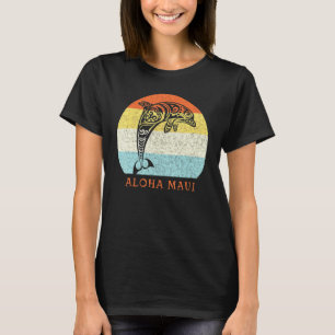 Aloha Maui Vintage Hawaiian Island Tribal Dolphin  T-Shirt