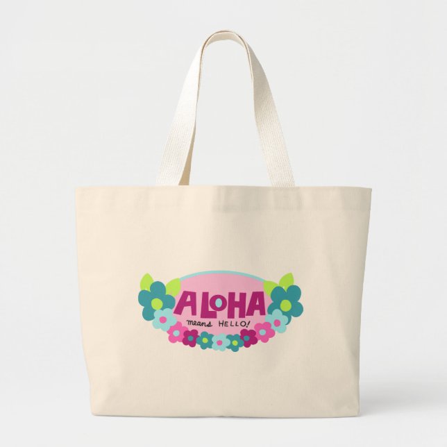 Aloha Means Hello Beach Bag (Front)