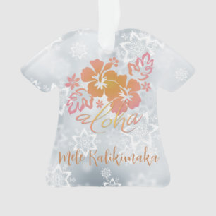 Aloha Mele Kalikimaka and Hibiscus Ornament