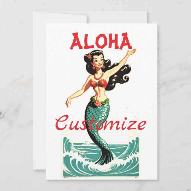 Aloha Mermaid Thunder_Thunder_Cove Invitation (Front)
