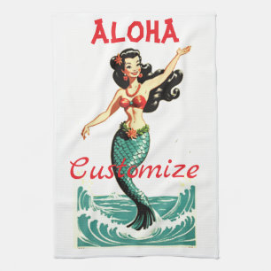 Aloha Mermaid Thunder_Thunder_Cove Kitchen Towel