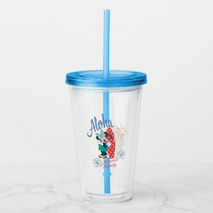 Aloha Minnie Mouse Surf Style Acrylic Tumbler