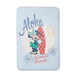 Aloha Minnie Mouse Surf Style Bath Mat