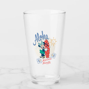 Aloha Minnie Mouse Surf Style Glass