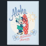 Aloha Minnie Mouse Surf Style Magnet<br><div class="desc">Bright, breezy, and full of island vibes, this cheerful artwork features Minnie Mouse soaking up the sunshine with a surfboard and tropical flair. With playful hand-drawn accents, sunny details, and a relaxed beach-day color palette, this design captures the spirit of aloha and carefree fun. Perfect for customizable Zazzle products like...</div>
