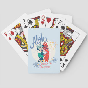 Aloha Minnie Mouse Surf Style Playing Cards