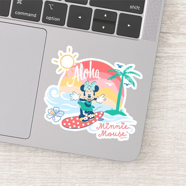 Aloha Minnie Mouse Tropical Surf (Detail)