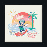 Aloha Minnie Mouse Tropical Surf Magnet<br><div class="desc">Sunny, playful, and bursting with island charm, this vibrant artwork features Minnie Mouse surfing the waves under a warm tropical sunset. With palm trees, ocean splashes, and cheerful colors, the design captures carefree beach vibes and classic Disney fun. Perfect for customizable Zazzle products like apparel, tote bags, and gifts, this...</div>