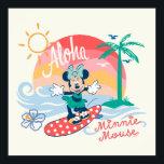 Aloha Minnie Mouse Tropical Surf Poster<br><div class="desc">Sunny, playful, and bursting with island charm, this vibrant artwork features Minnie Mouse surfing the waves under a warm tropical sunset. With palm trees, ocean splashes, and cheerful colors, the design captures carefree beach vibes and classic Disney fun. Perfect for customizable Zazzle products like apparel, tote bags, and gifts, this...</div>