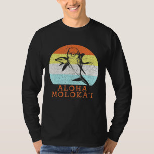 Aloha Molokai Vintage Hawaiian Island Dolphin Artw T-Shirt