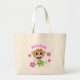 aloha monkey large tote bag