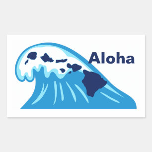 Aloha Ocean Wave Hawaiian Islands Chain Sticker